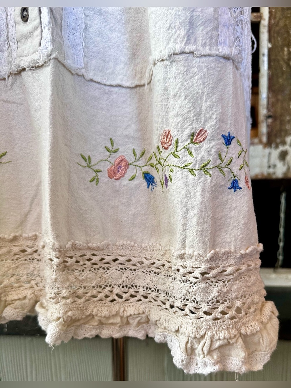 POL Embroidered Lace Boho Babydoll Tank Top Small - Picture 7 of 9